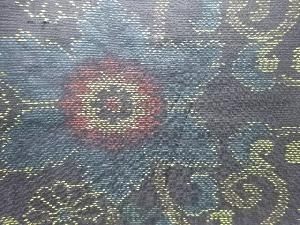 アンティーク　花唐草模様織出し本場泥大島紬着物